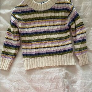 Old Navy Striped Sweater in Cream, Purple, and Green